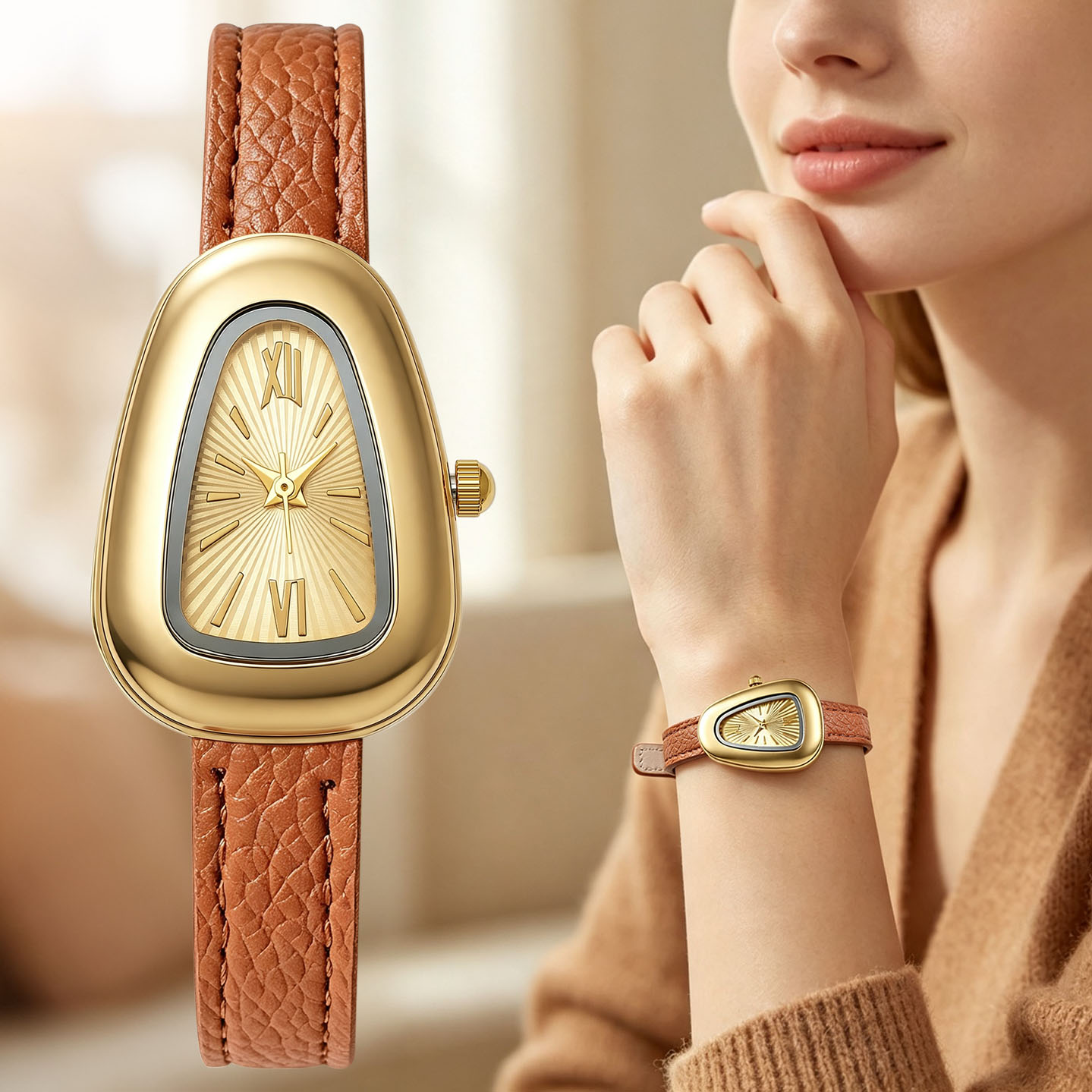 Irregular Oval Quartz Watches  - огляд і ціна Watch Triangle Luxury