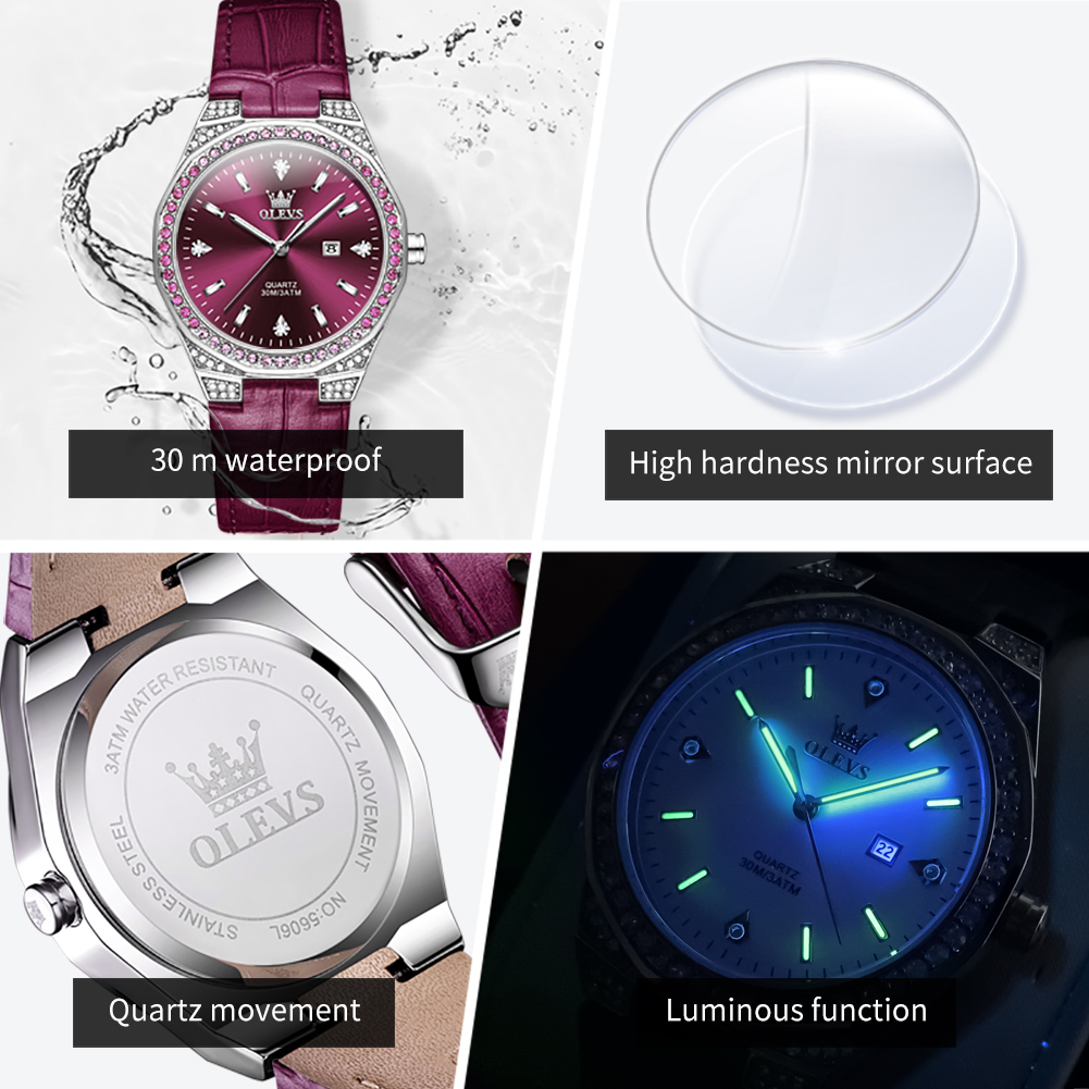 OLEVS Original Women's Watches - огляд і ціна Luxury Watch Leather Strap