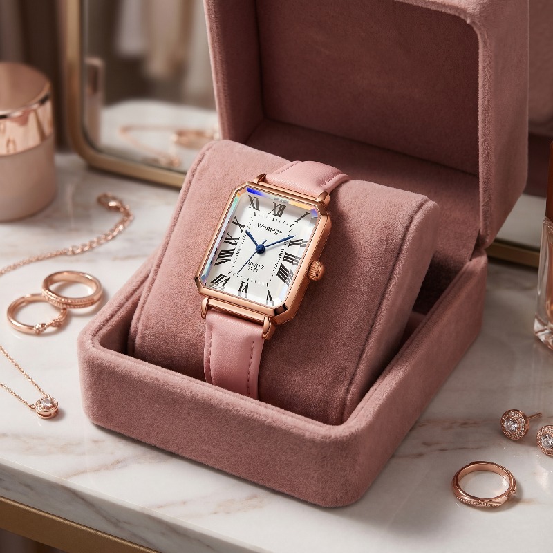 Fashion Rectangle Quartz Watch - огляд і ціна Luxury Watch Leather Strap