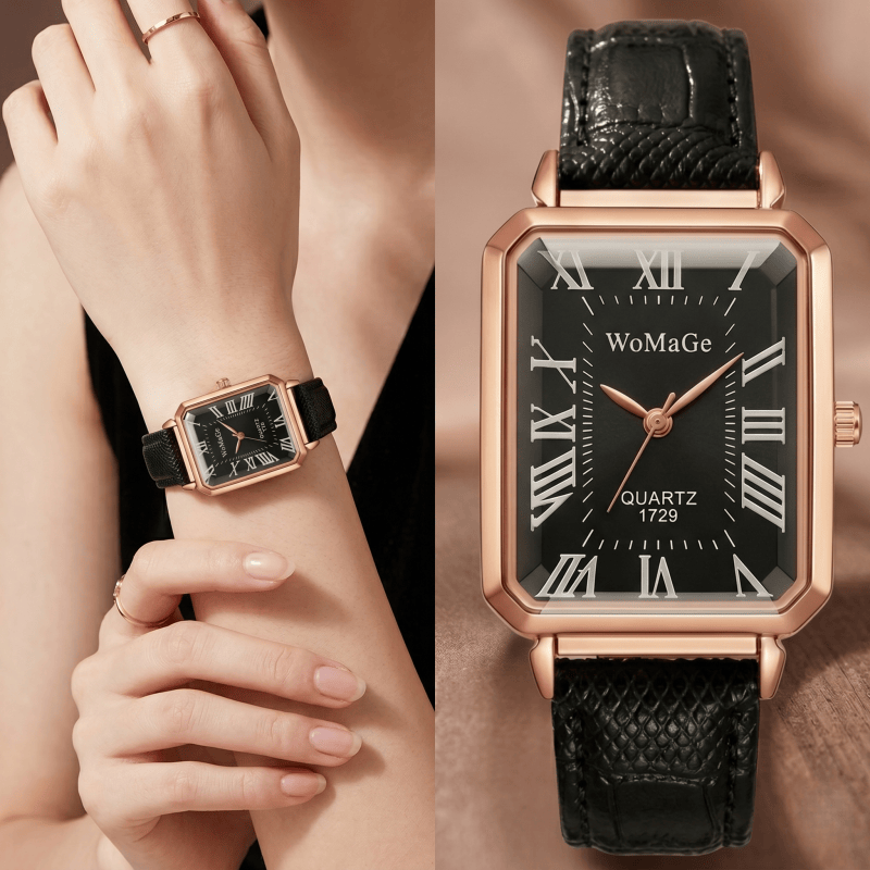 Fashion Rectangle Quartz Watch - огляд і ціна Luxury Watch Leather Strap