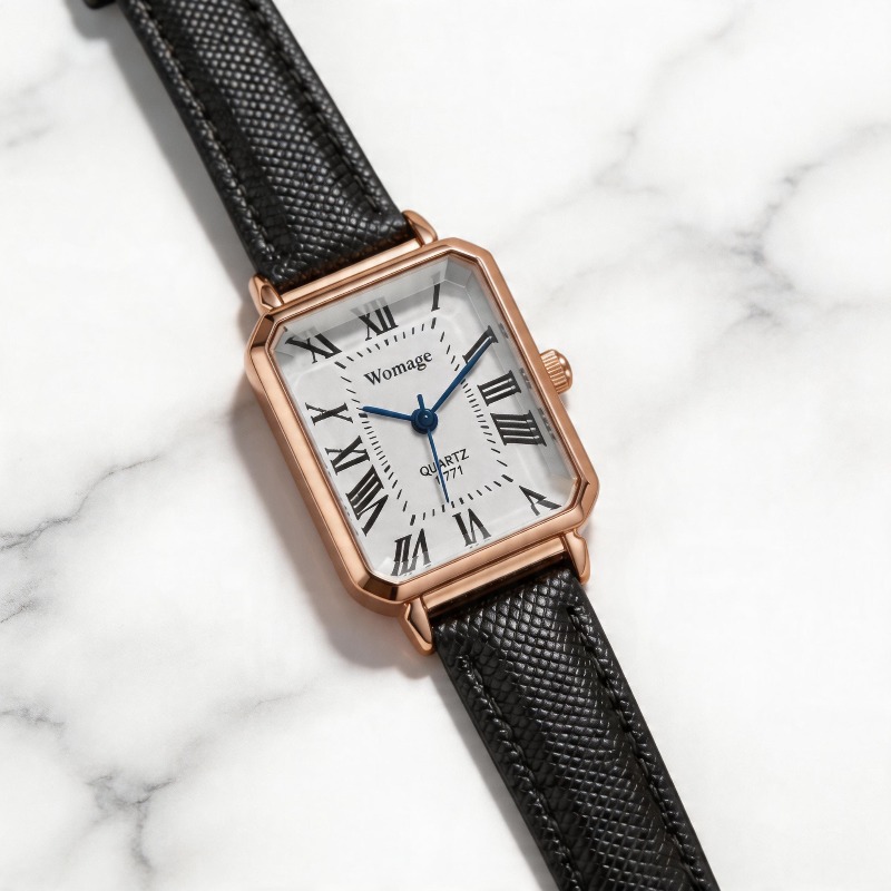 Fashion Rectangle Quartz Watch - огляд і ціна Luxury Watch Leather Strap