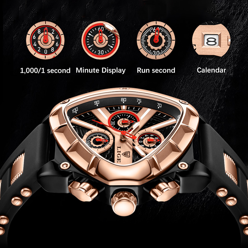 LIGE Fashion Men Watch Triangl - огляд і ціна Watch Triangle Luxury