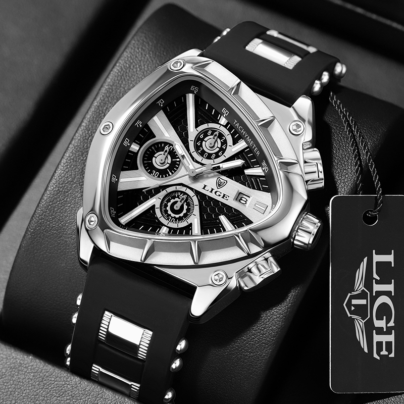 LIGE Fashion Men Watch Triangl - огляд і ціна Watch Triangle Luxury