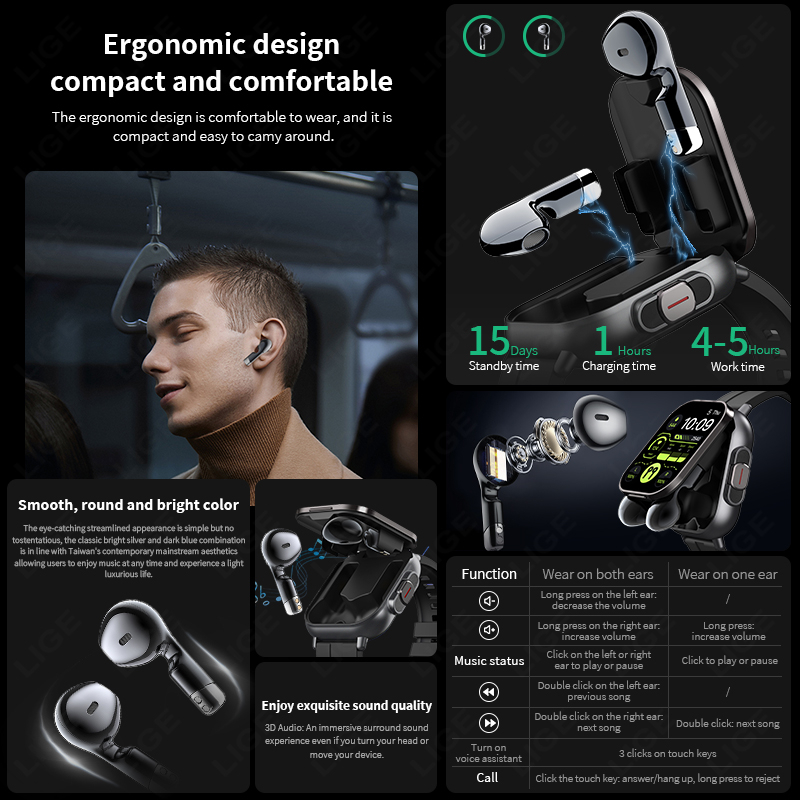 Men's TWS Earphone Sports Watc - огляд і ціна Luxury Watch Korea